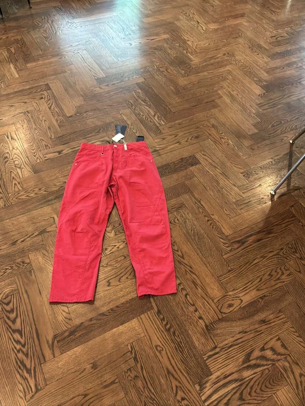 HIGH use by Claire Campbell Resound Brick Red Tapered Trousers